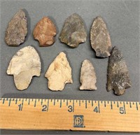 Indian Artifacts 8 Arrowheads