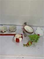 Flat with Christmas serving pieces