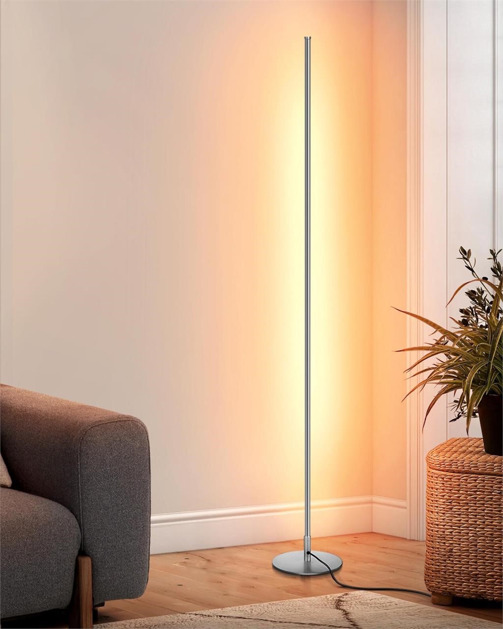 DEWENWILS LED Corner Floor Lamp, Minimalist Dimmab
