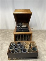 Vintage Edison phonograph with German amberol