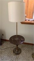 Vintage faux marble pedestal lamp table