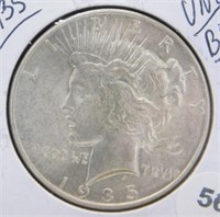 1935 UNC/BU Peace Silver Dollar.