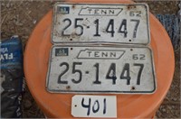Pair of 1962 Tennessee Tags