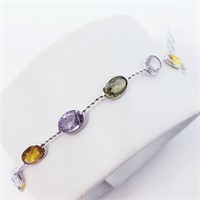 $4179 14K  Fancy Color Sapphire(11ct) Bracelet