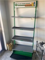 Chip display rack metal frame with shelves