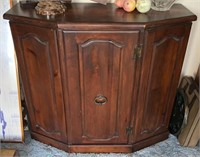 1970-80's Mahogany Half Console 1 Door Cabinet