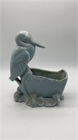 10" Baby Blue Pottery Pelican Planter