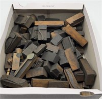 FULL Box Antique Wood Printer Blocks