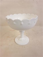 Vintage Milk Glass Dish 7.75" x 7.5"