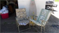 Ironing Board and 2 Lawn Chairs