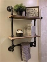 Industrial Pipe Bathroom Shelves Wall Mounted