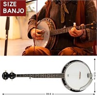 5-String 39 Inch Full Size Banjo Guitar Kit with