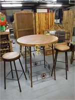 3' Round Top, 41" Tall Bar Table w/ 2 Chairs