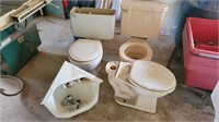 (3) toilets and corner sink