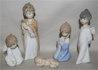 Lladro Porcelain Mini Nativity Ornament Figures