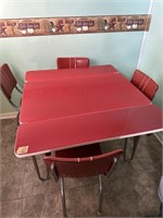 antique formica drop leaf table & 4 chairs