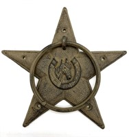 Star and Horse Cast Iron Wall Mount Towel Holder