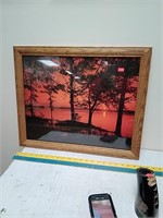 Sunset picture in frame