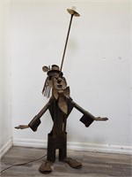 Brutalist clown floor lamp by Jack Hanson metal