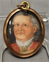 Miniature Portrait Locket Corpulant Gentleman