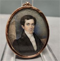Miniature Portrait Confident Young Gentleman
