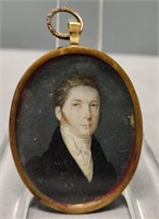 Miniature Portrait Scholarly Young Man