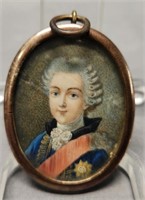 Miniature Portrait Locket Decorated Young Man