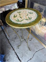 Plant Stand With Inlaid Stoneware Top