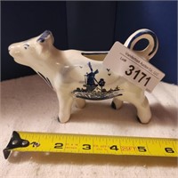 Vintage Delft Blue Hand Painted Cow Creamer