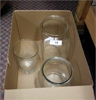 3 LARGE GLASS BOWLS/VASE