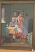 1916 German Art Oil on Canvas Signed H.V. Steinel