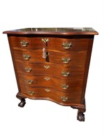 CHARAK 5 DRAWER MAHOGANY CHIPPENDALE CHEST