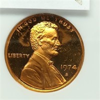 1974 S ULTRA CAMEO PENNY 1C PF65RD NGC