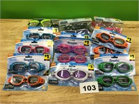 Large Lot of Swim Goggles And Face Masks