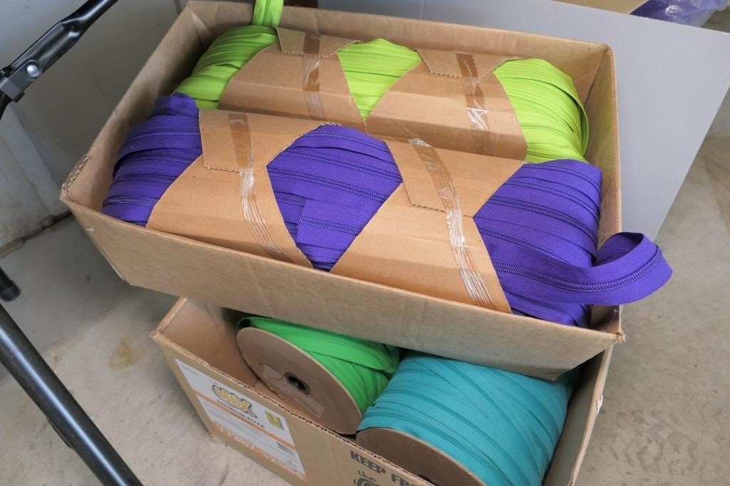 2 Boxes of Colorful Zippers (long spool)