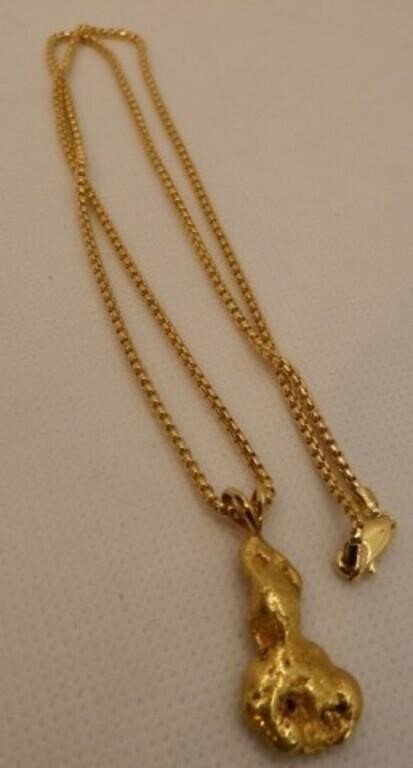 Alaskan Natural Gold Nugget Pendant & Necklace