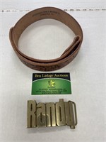 "Randy" Belt Buckle & Leather Belt