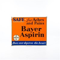 Tin "Bayer Aspirin"  Pharmacy Drug Store Sign