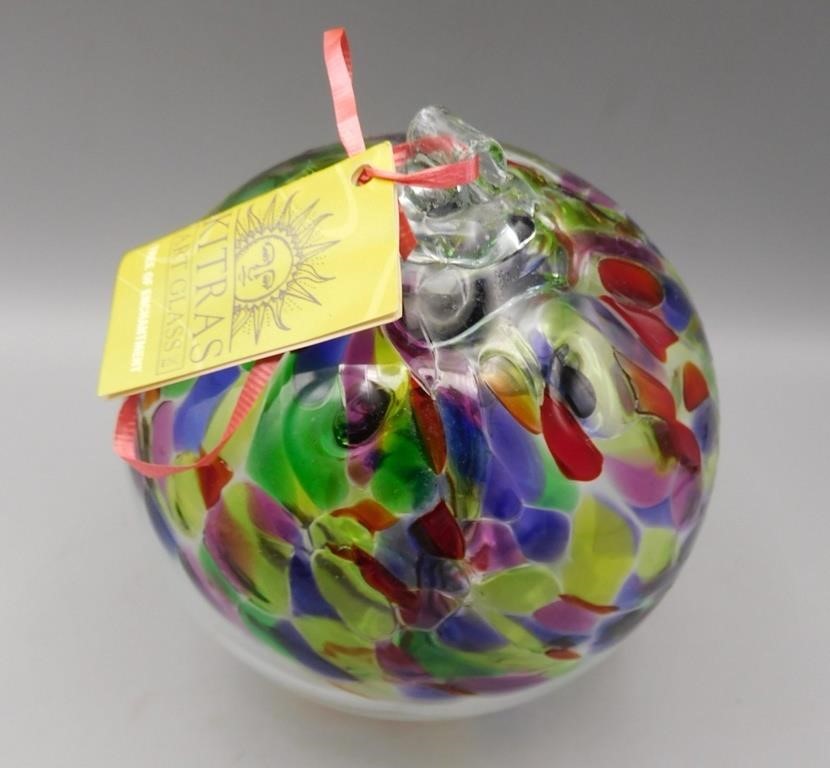 Kitras Glas Tree of Life Witch Ball Art Glass