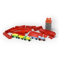 70's Plastic Toy Train Set by Mettoy - 57 Pieces