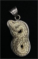 Vintage Silver Snake Pendant