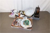 Clock, Plates, Vases And Misc