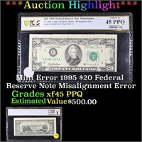 ***Auction Highlight*** PCGS Mint Error 1995 $20 F