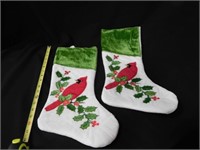 2 cardinal velour stockings