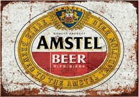 $13  Amstel Beer Metal Sign 8x12 Inch Wall Decor