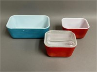 Trio of Pyrex Ovenware Storage Containers