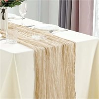 13'  Dololoo 2 Pack 13 FT Beige Cheesecloth Table