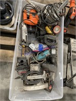 CLEAR TUB--ASSORTED ELECTRIC POWER TOOLS UNTESTED