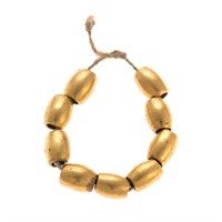 Nine Pre-Columbian Barrel Beads, 15K, 10.9 Grams