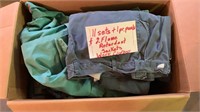 Box of work clothes: flame retardant jackets,
